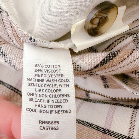 Treasure & Bond Preppy Plaid Pleated Cotton Shorts Tan Brown Chanterelle 8 NWT - Picture 9 of 10